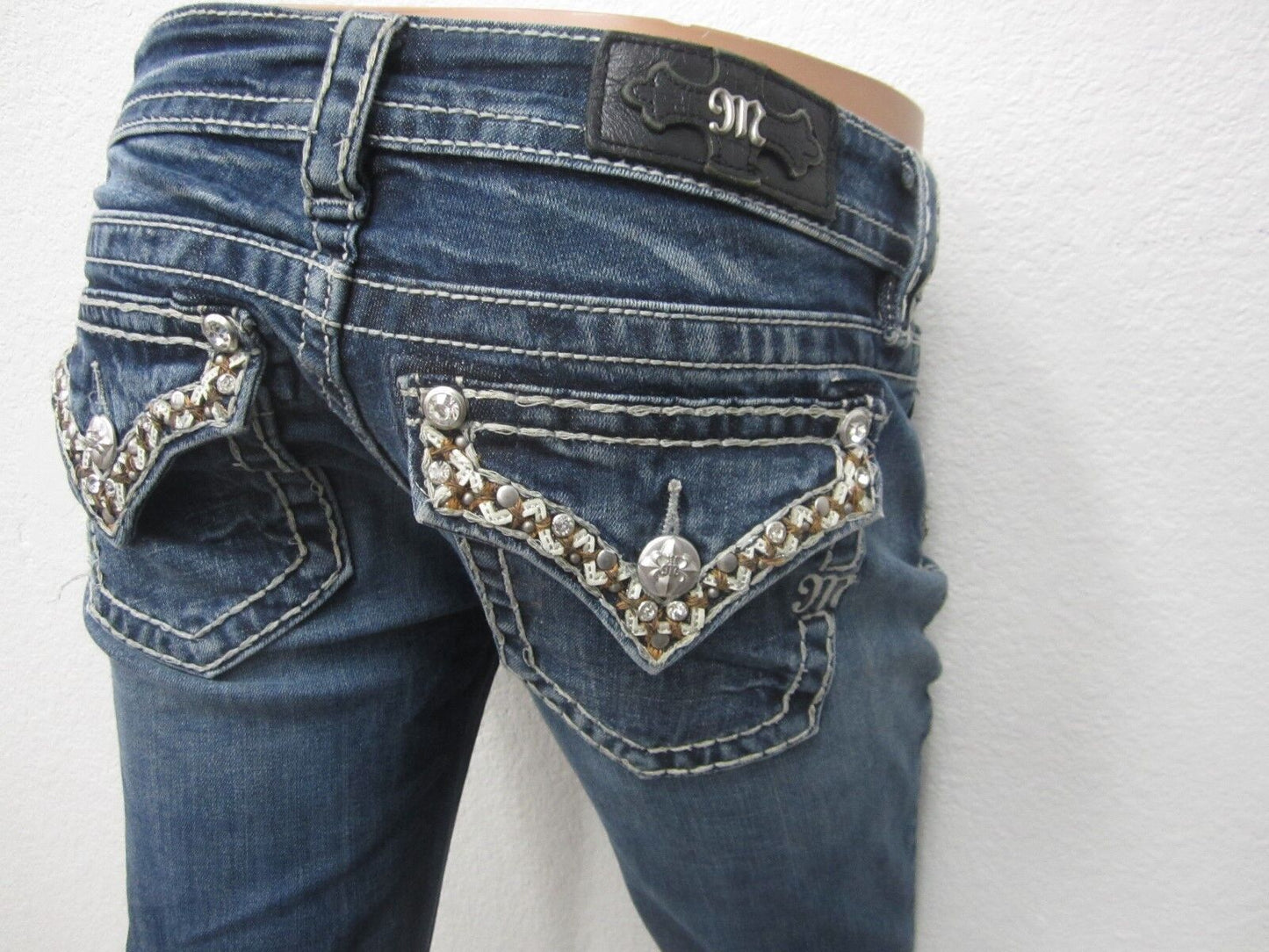 NICE Miss Me Jeans JP7306BV Signature Boot Jeans Med Blu Size 26 x 32