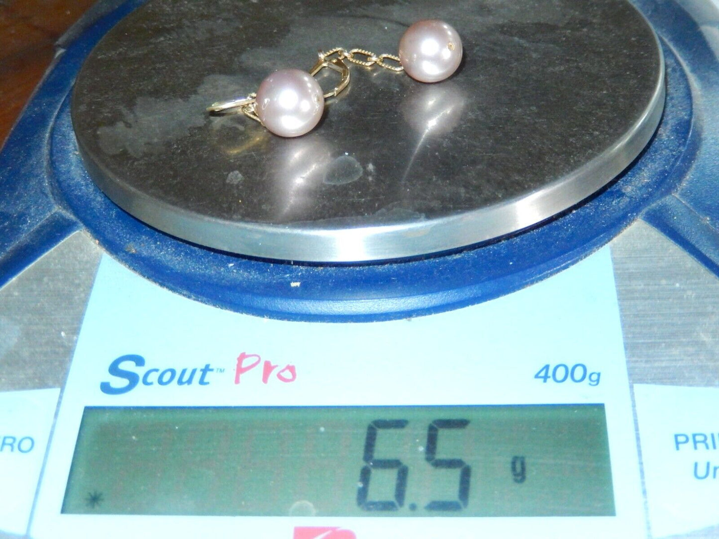 14/20th Kt Gold Filled  Faux 12mm Pearl Earrings Lever Back Dangles