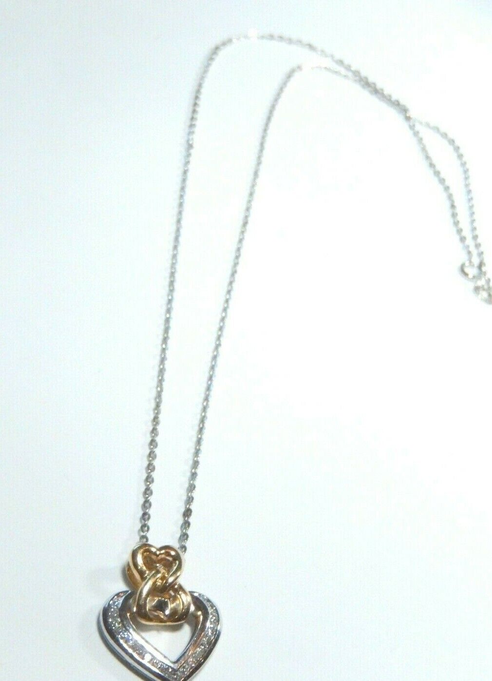 *NEW*  14k  Yellow & White Gold 1/3ct Diamond Heart Pendant Necklace w/18" Chain