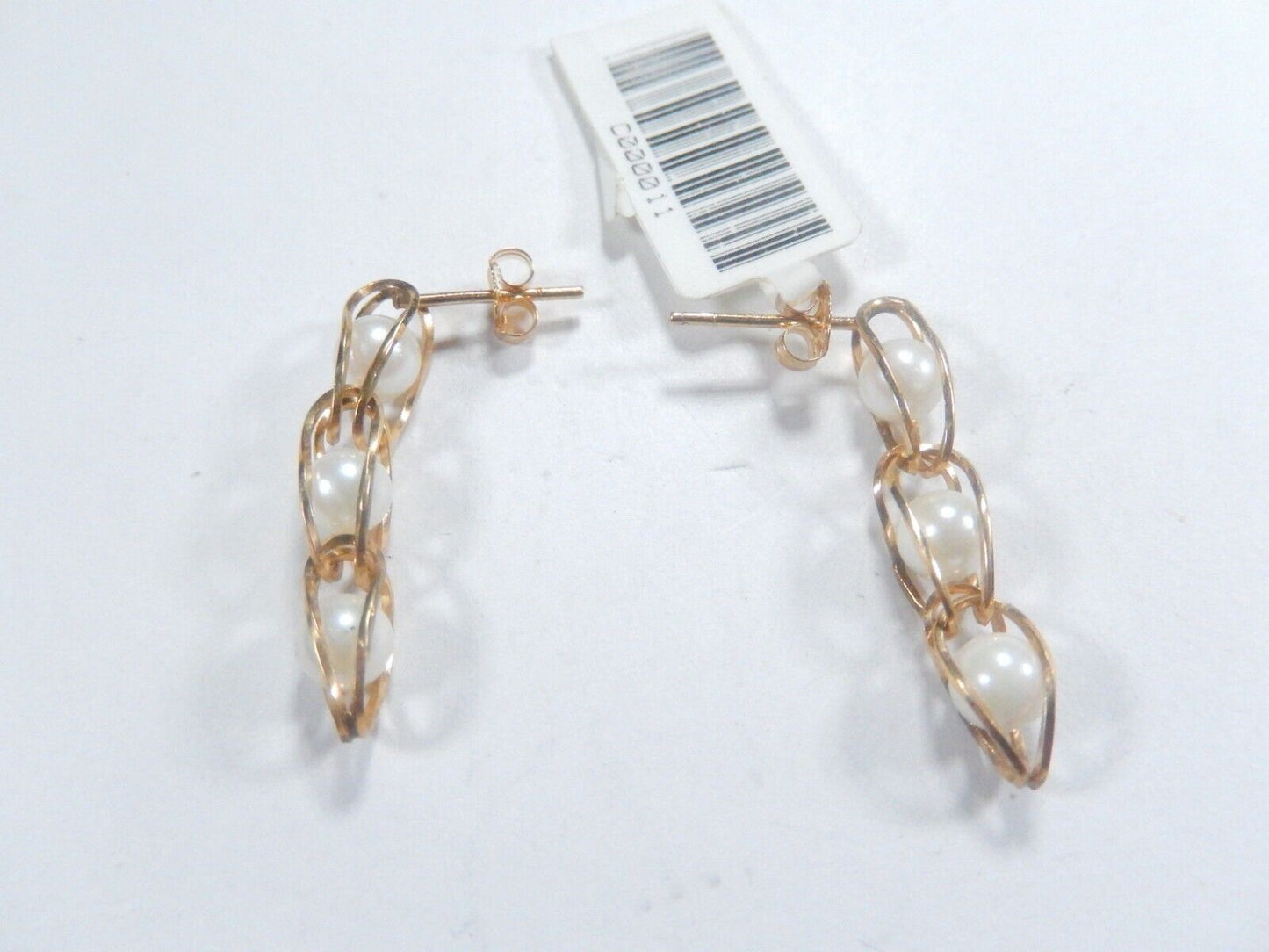 *VINTAGE*  14K Yellow Gold  Fresh Water Pearl Dangle Earrings