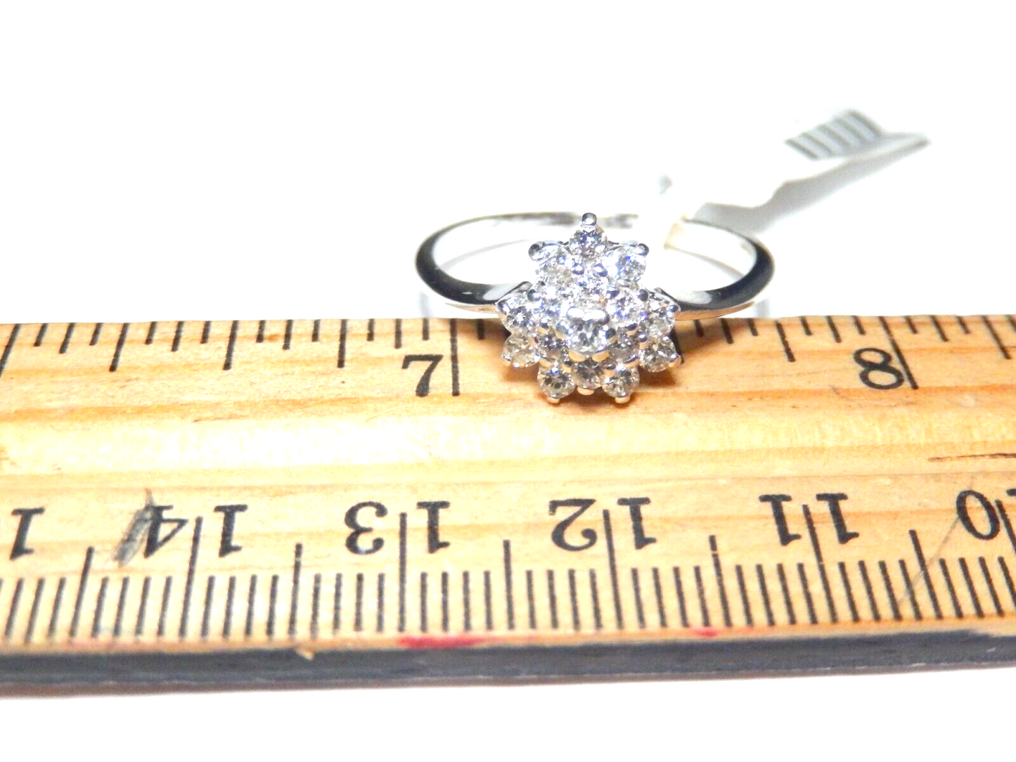 14k White Gold .50ct VS Round Natural Diamond Ring Sz 9.75