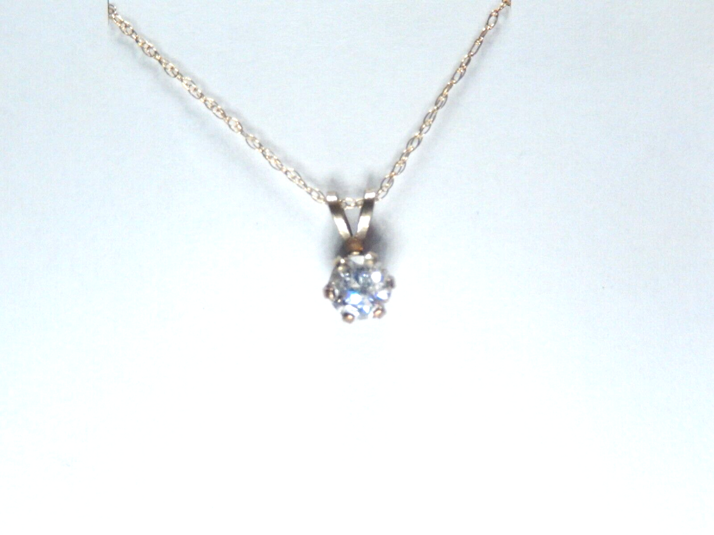 14K Yellow Gold 1/3 Ct Round SI-1 Natural Diamond Solitaire Pendant 16" Chain