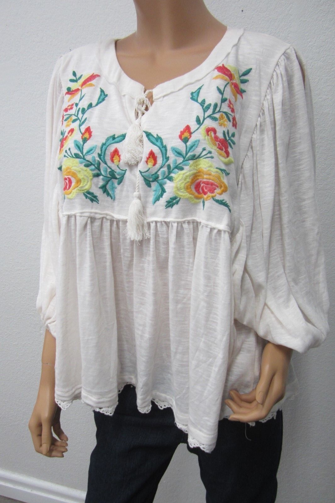 NWT Skylar & Jade Women's Cold Shoulder Top Cream Multi Color Floral Size 2X