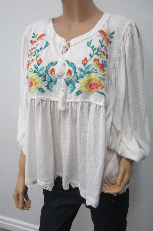 NWT Skylar & Jade Women's Cold Shoulder Top Cream Multi Color Floral Size 2X