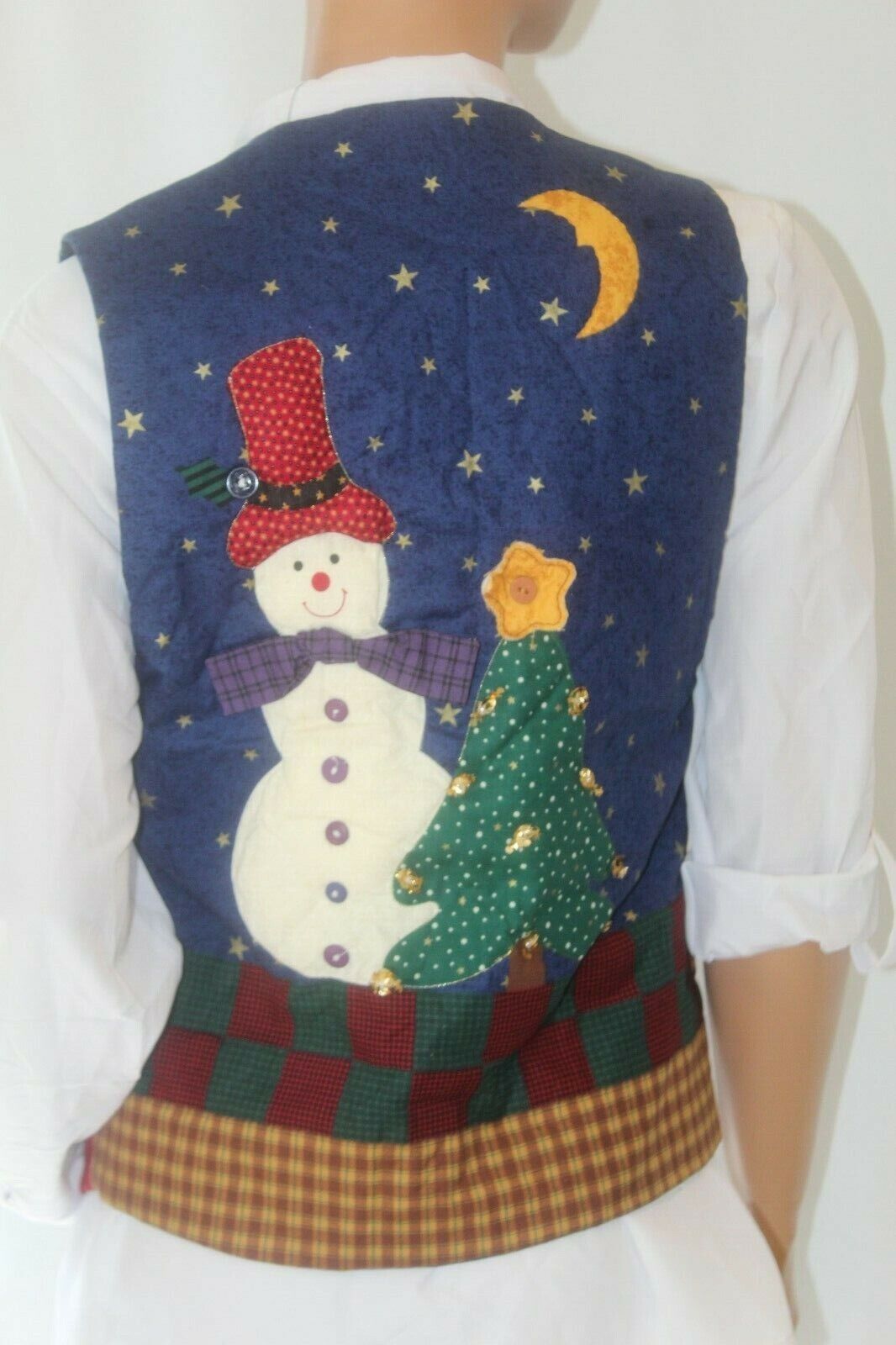 *NEW* Handmade Cute Holiday Bell & Buttons Detailed Christmas Vest Sz Medium