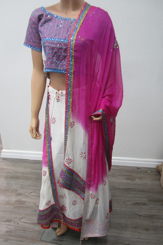 Beautiful Party Evening 3 Pc  Saree Women Fashion Clothing Wrap Sari