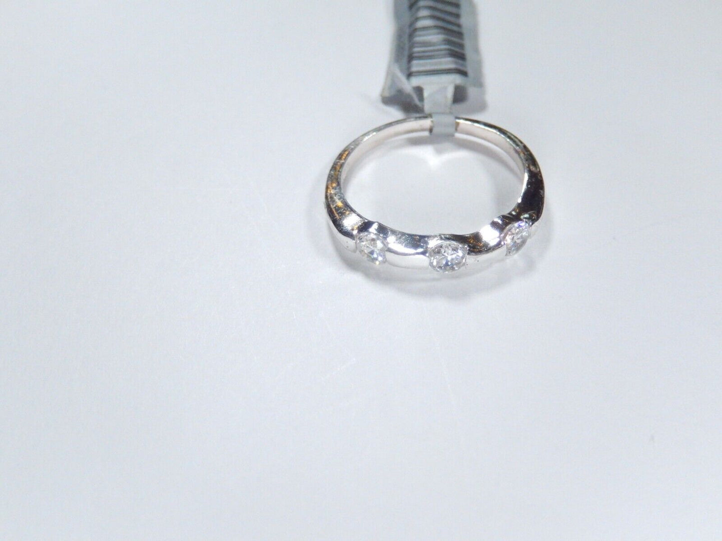 Sterling Silver .50CT TW Three-Stone CZ Band Ring Size 7
