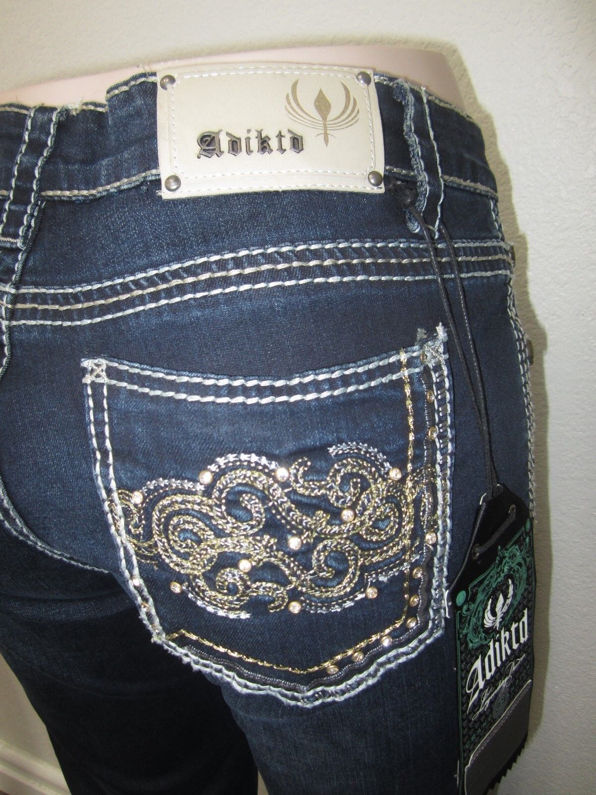NWT Adiktd Womens Regular Mid-Rise Boot Cut Dark  ADJ1411617-R Jeans Size 31x34
