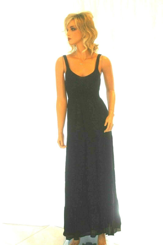 *NWT*  Black Crinkle Crepe Tank Maxi Dress  Women’s Small