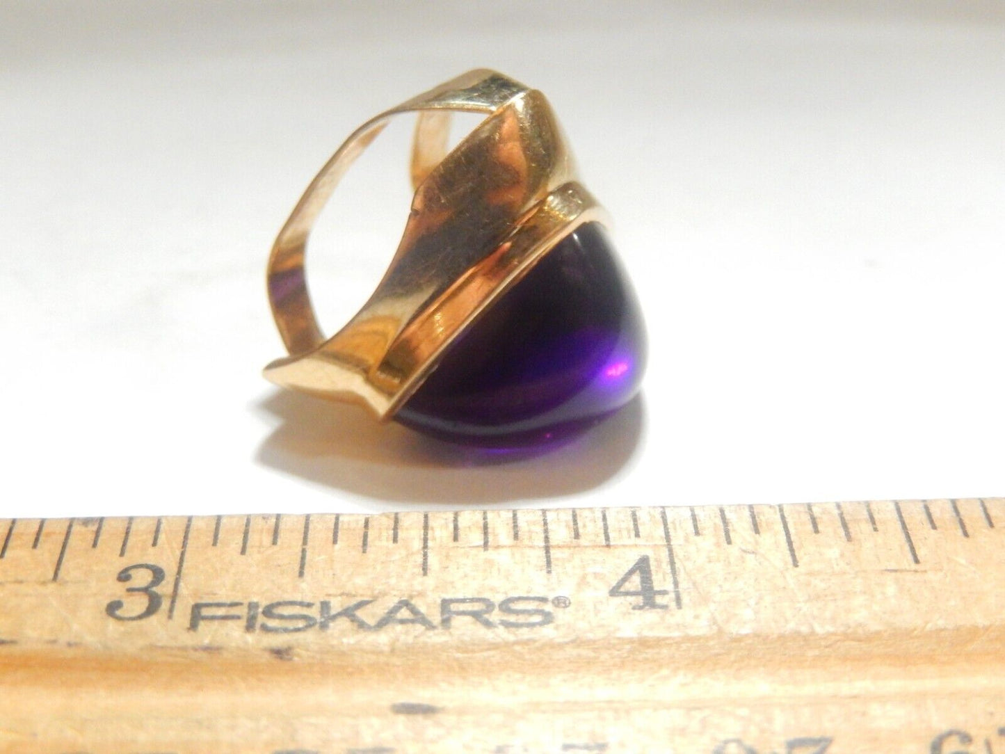 14K Yellow Gold  LAGOS  Massive  Amethyst Gemstone Slide Pendant