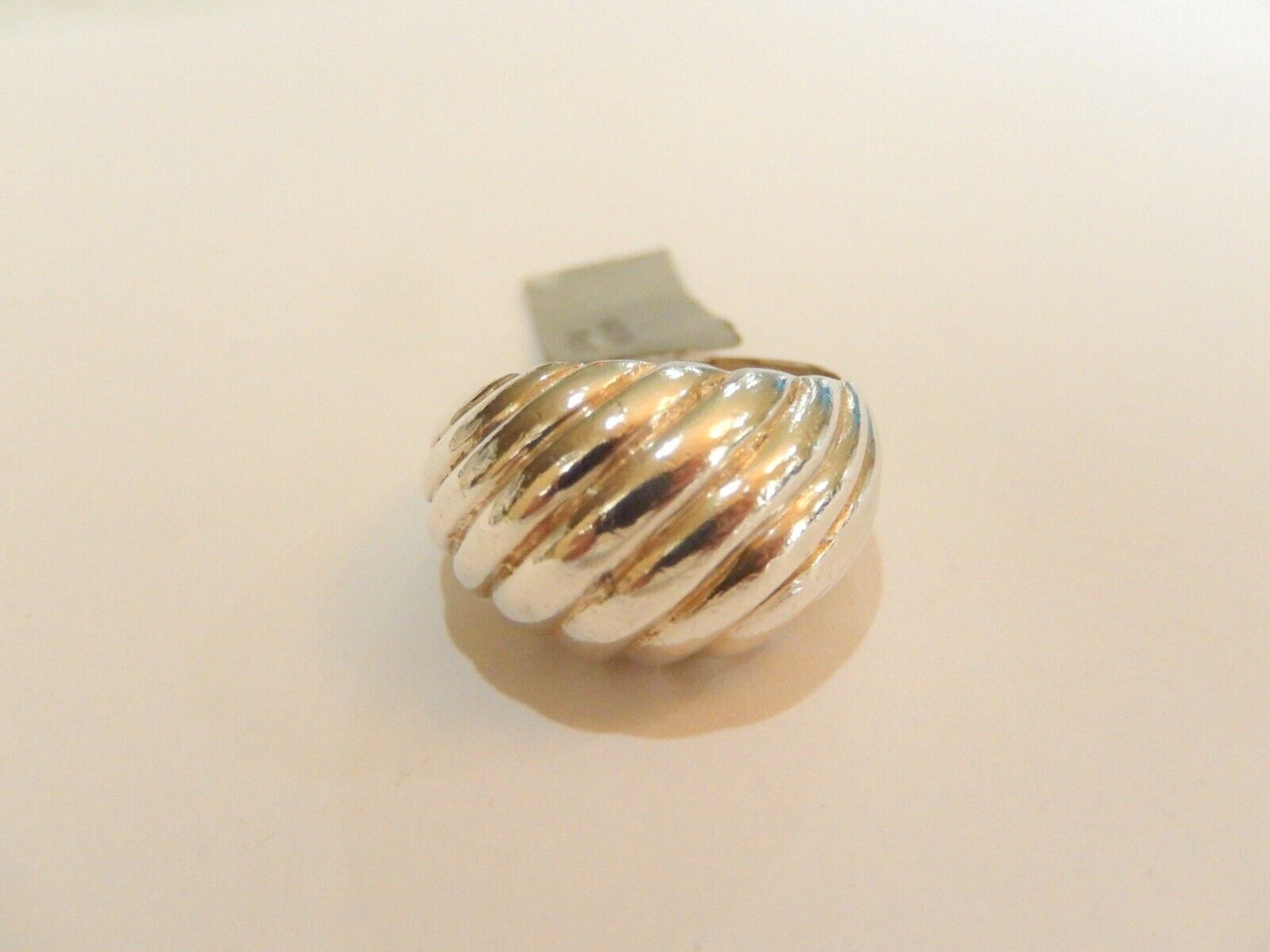 *VINTAGE*  925 Sterling Silver Scalloped Shrimp  Dome Ring Size 7.75