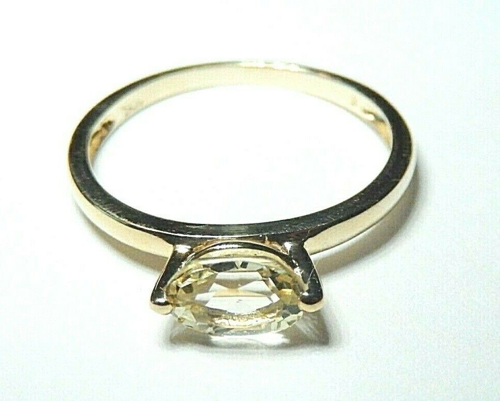 *NEW* 10k Yellow Gold .75CT Oval Citrine Solitaire Ring Size 7.5