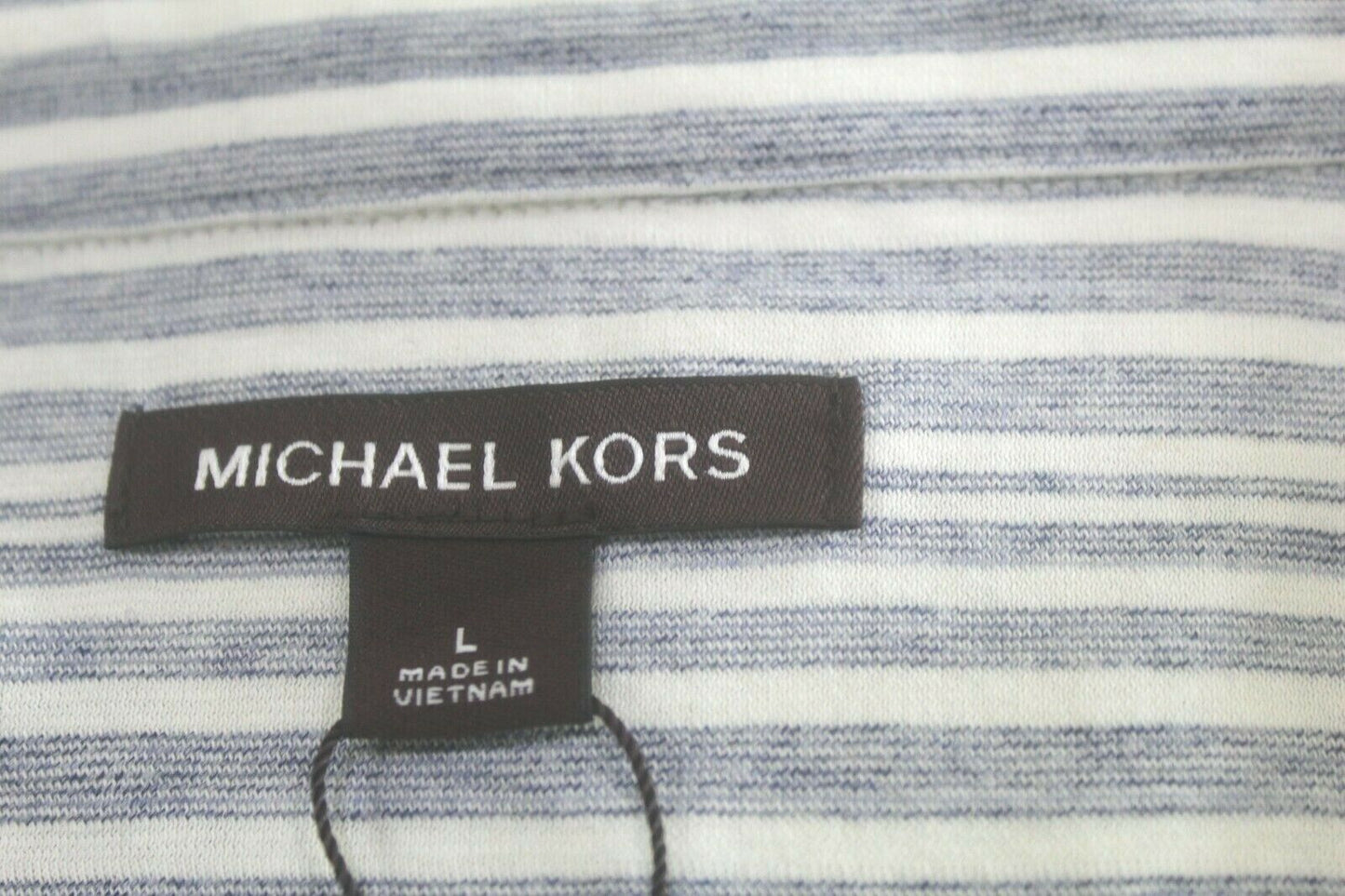 *NWT*  Michael Kors Men's Stripe Four Button  Polo Shirt Size Large