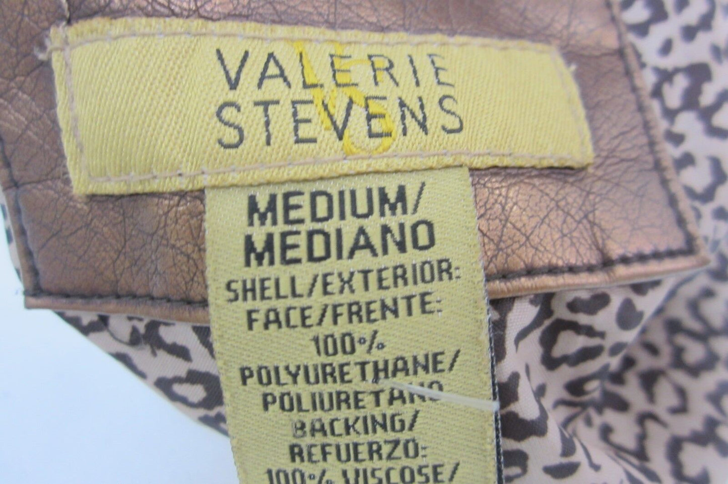 Valerie Stevens  SUPER CUTE Faux Leather Women's Copper Zip Jacket Size Med.