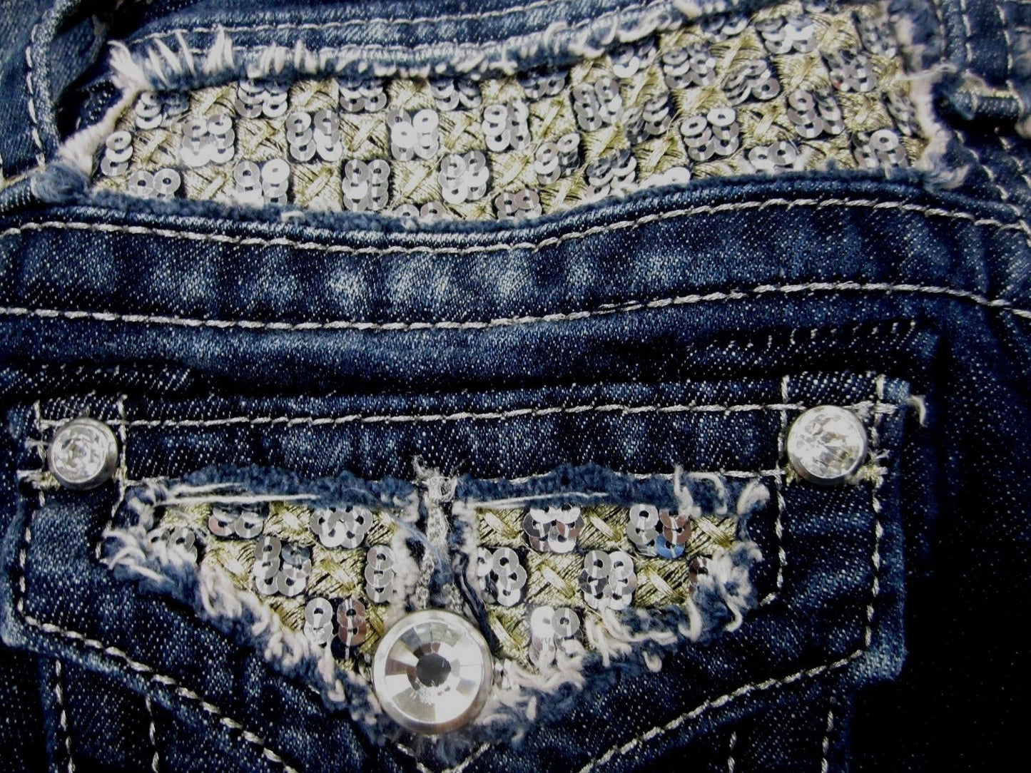 NWOT Miss Me Girls JK623GS Skinny Dark Blue Wash Flap Pocket Size 10 x 27