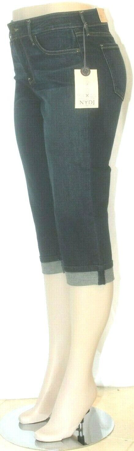 *NWT* $89. NYDJ Marilyn Straight Cropped Cuff Jeans Bezel Blue Siz 10P