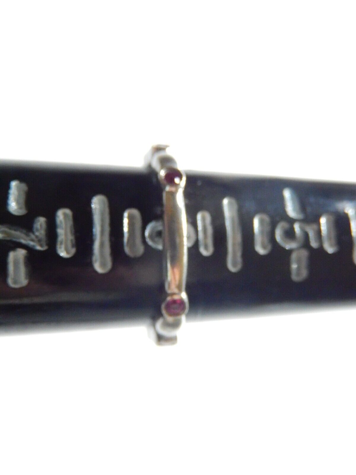 GABRIEL & CO.  14K WHITE GOLD NATURAL RUBY WEDDING  RING SIZE 6