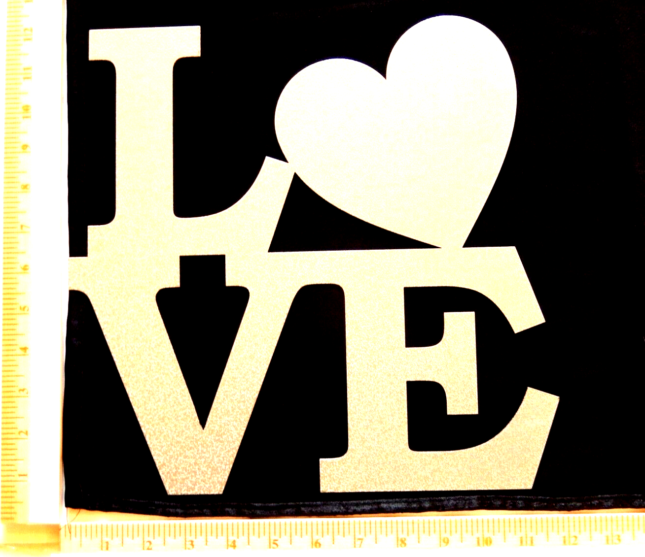 ~NEW~ LARGE 14ga. Decorative "Love" Word Sign = Silver Metal Wall Art 12" x 12"