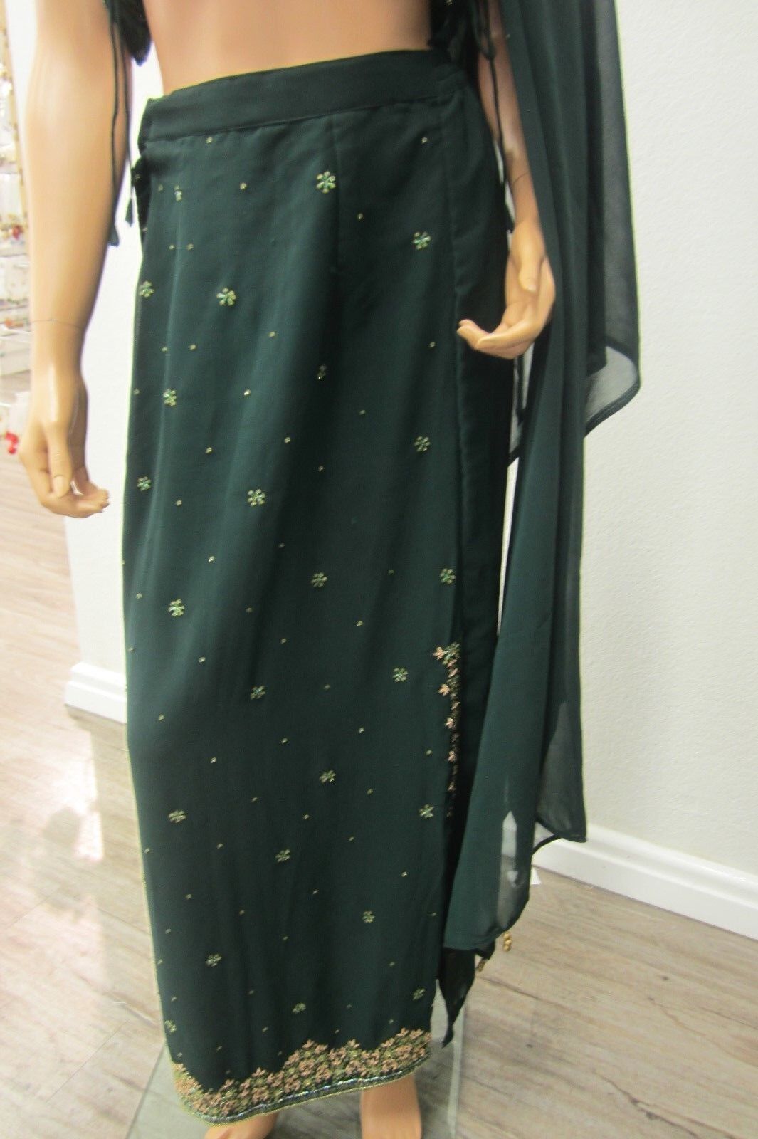 Beautiful Party Evening 3 Pc  Saree Women Fashion Clothing Wrap Sari