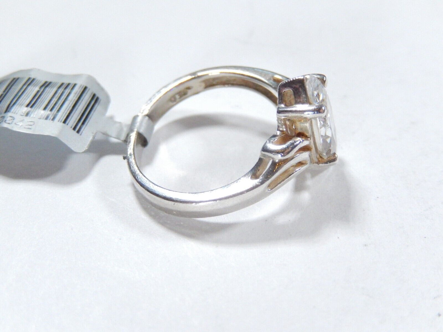*VINTAGE* Solitaire Sterling Silver 1.50 CT  Marquise Cut CZ Ring Size 6