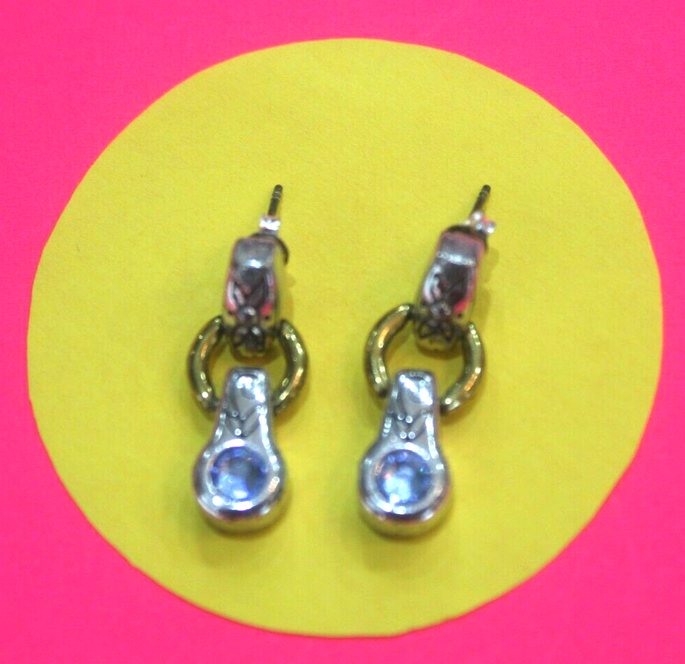 RETIRED Brighton Celestial Blue Crystal Dangle Pierced Earrings