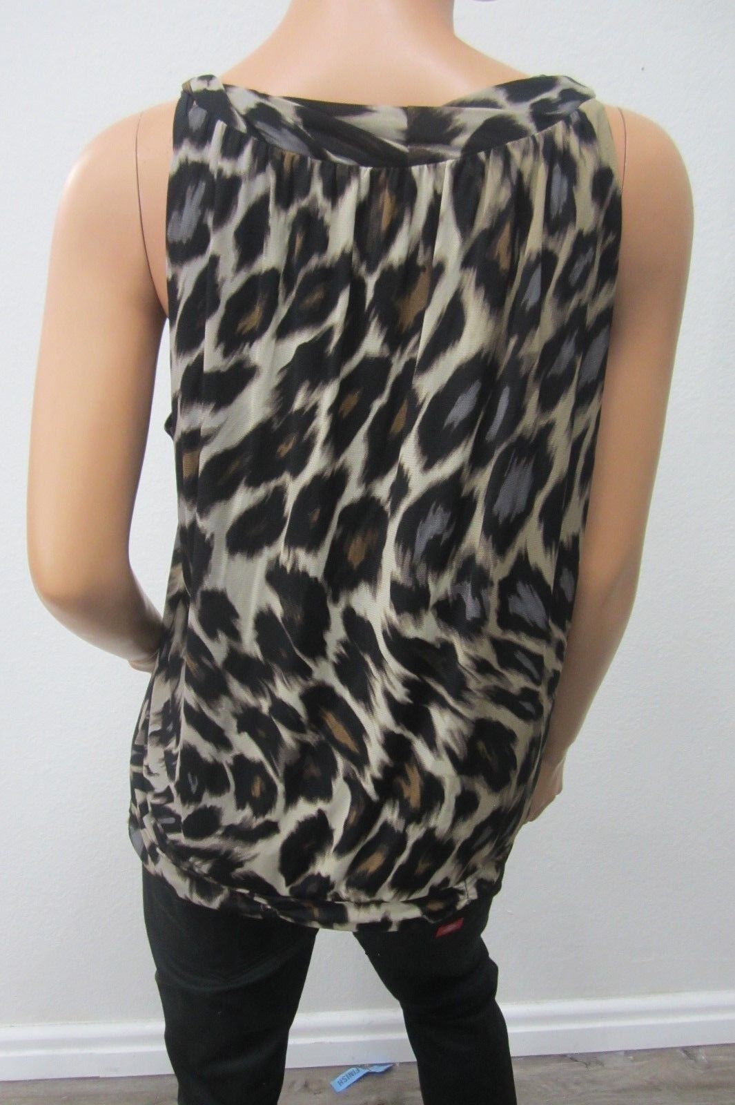 *MINT* WORTHINGTON BEADED & STUDDED ANIMAL PRINT  SLEEVELESS TOP SIZE LARGE