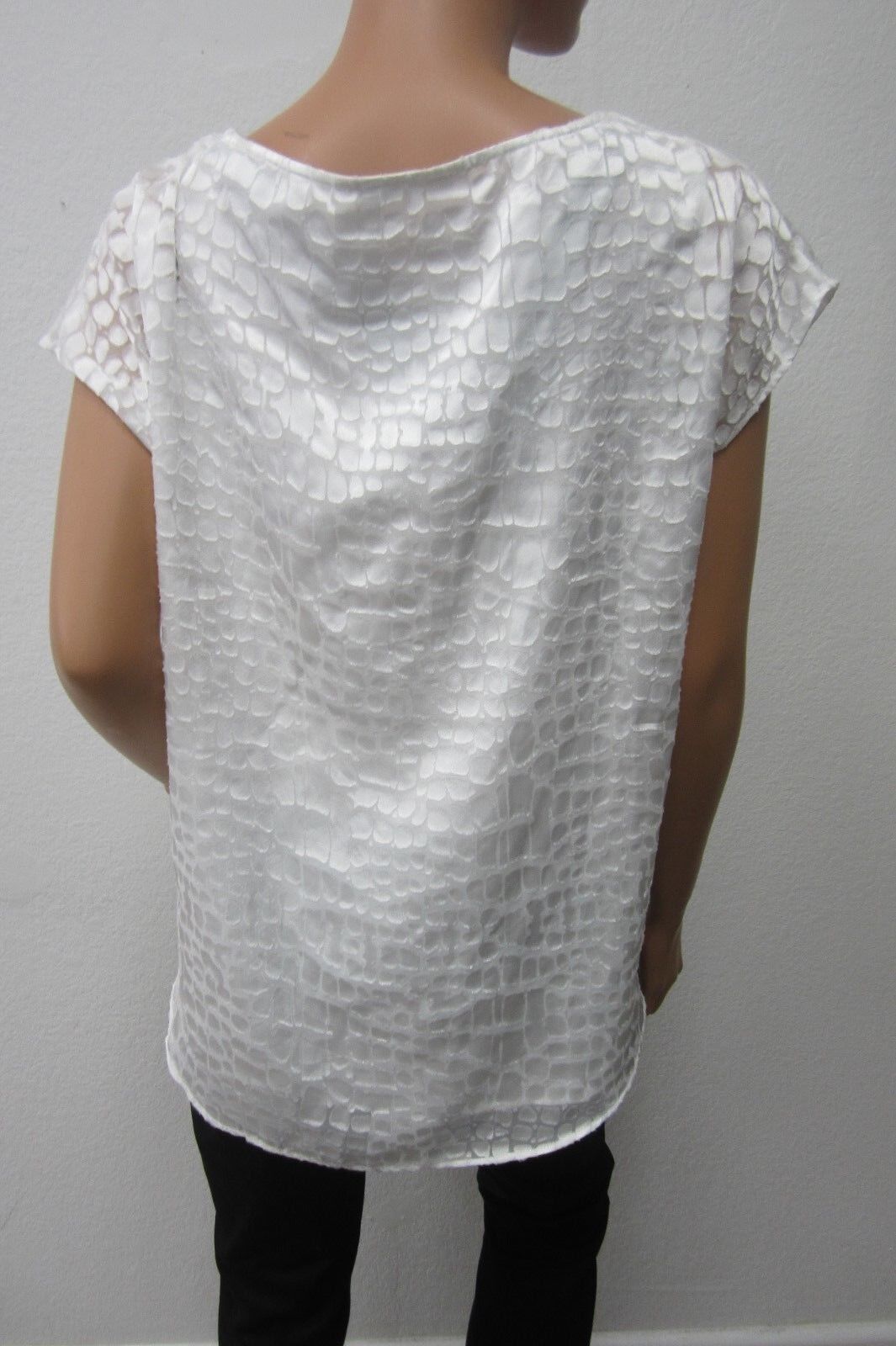 *NICE* Calvin Klein Womens White Textured Short Sleeve Top Size XL