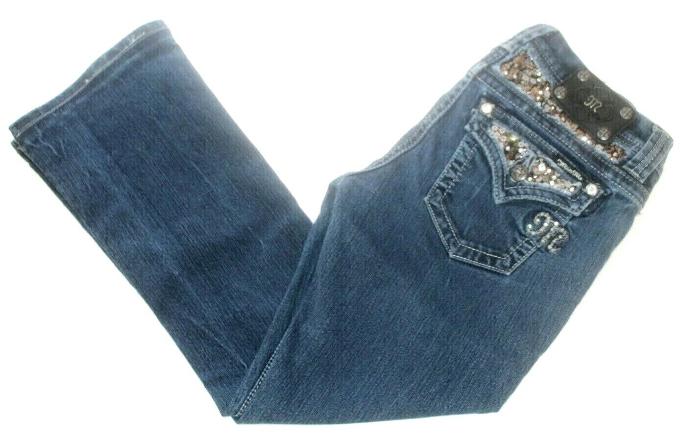 *NWT* Miss Me  Easy Boot Rhinestones & Sequins Bling Jeans Sz 27 x 33