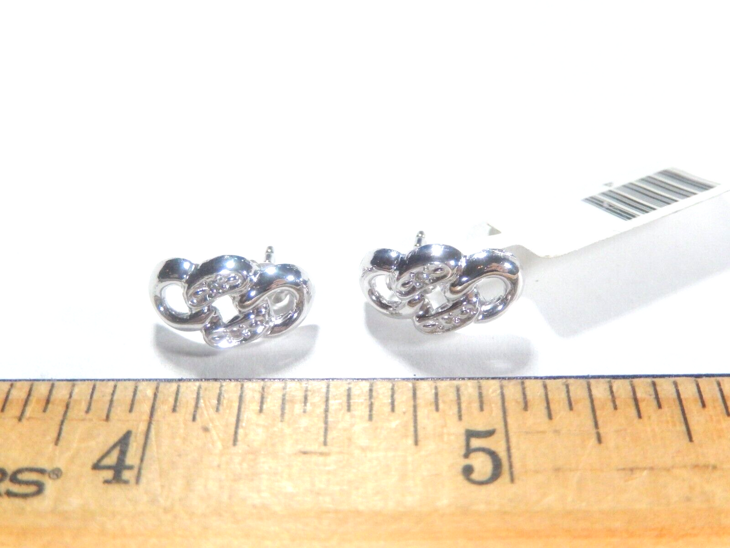 14k White Gold  Genuine Diamond Decorative Post Earrings