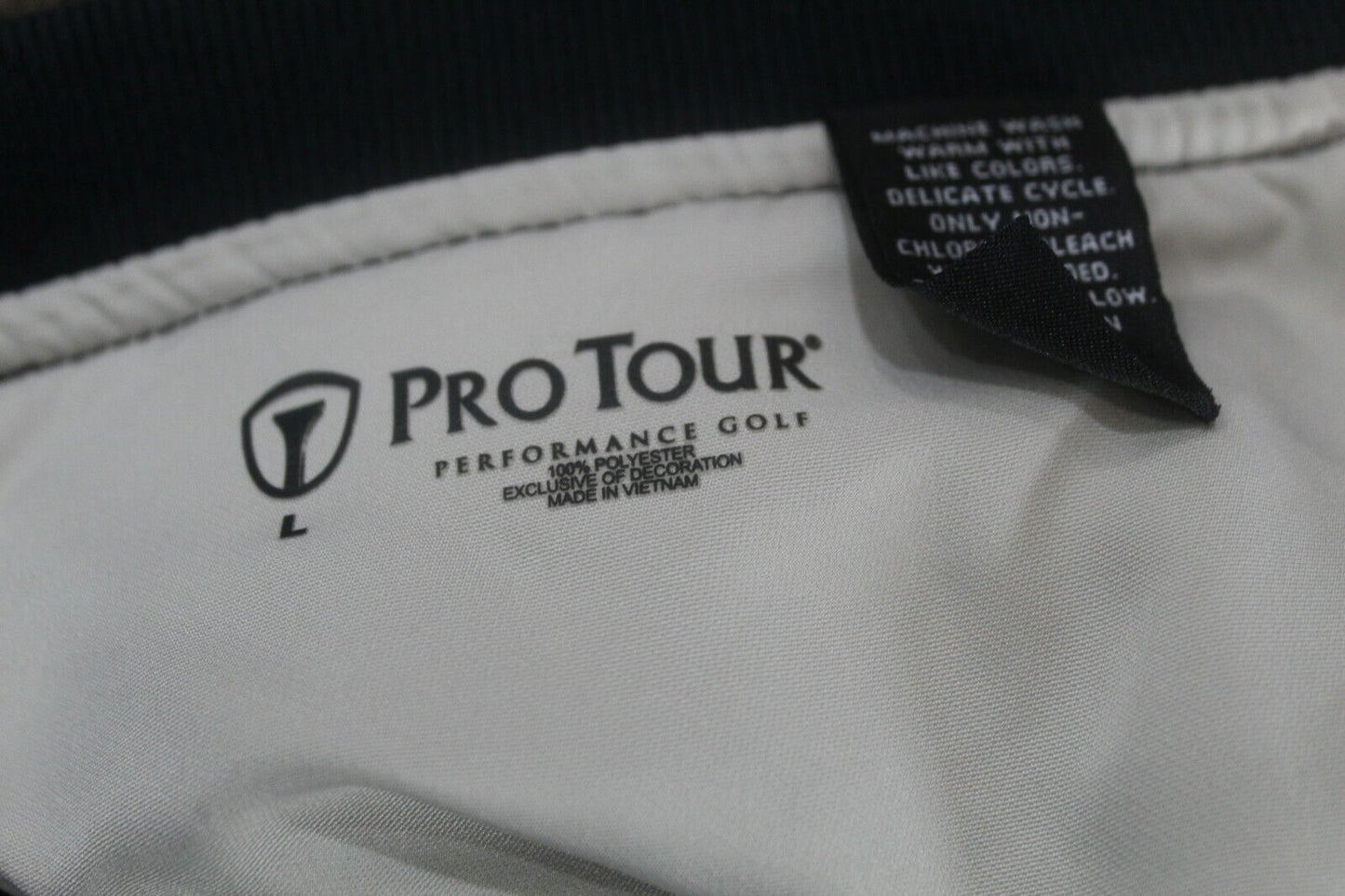 Pro Tour Performance Golf Men's Black Jacket Lined Pull Over V Neck Sz L