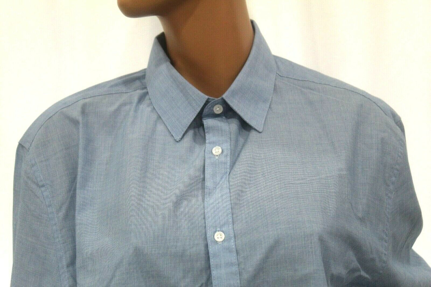 *NWT*H&M Slim Fit Easy Iron Men’s Shirt Top Button Down Blue Long Sleeve Size XL