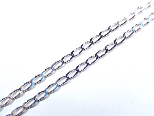 *NEW*  925 Sterling Silver 3.0 mm Curb Cuban Link Chain 24" Necklace Italy