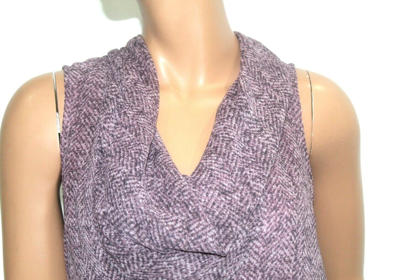 Michael Kors Women's L Large Tunic Cowl Neck Sleeveless Lined Sheer Top Sz P/Med