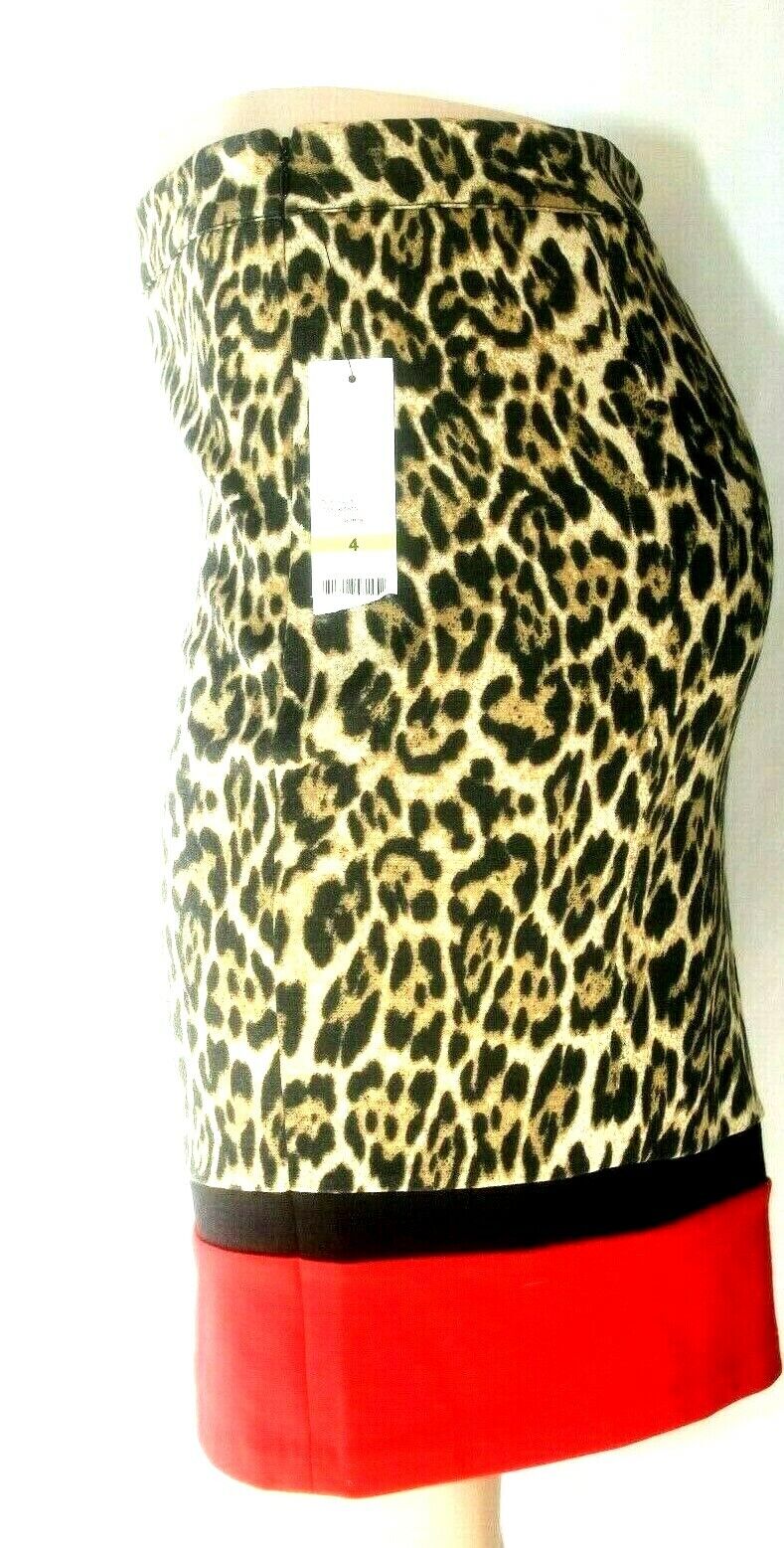 *NWT* Rafaella Womens Leopard Animal Print Red & Black Skirt Size 4