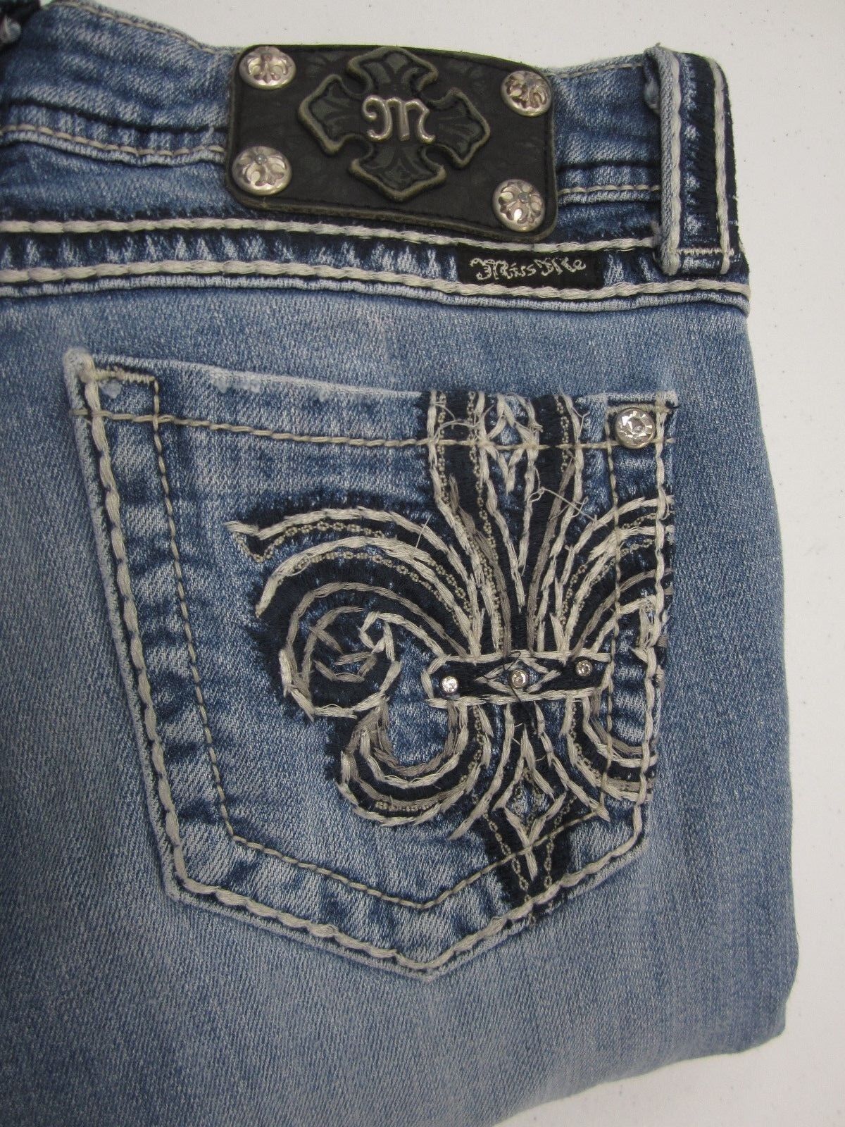 NICE MISS ME WOMEN'S JP5182B EMBROIDERED POCKETS PREMIUM BOOT CUT JEANS 27x33