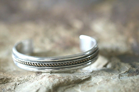 *VINT* Native American Navajo Sterling Silver Handmade Cuff Bracelet * Tom Hawk*