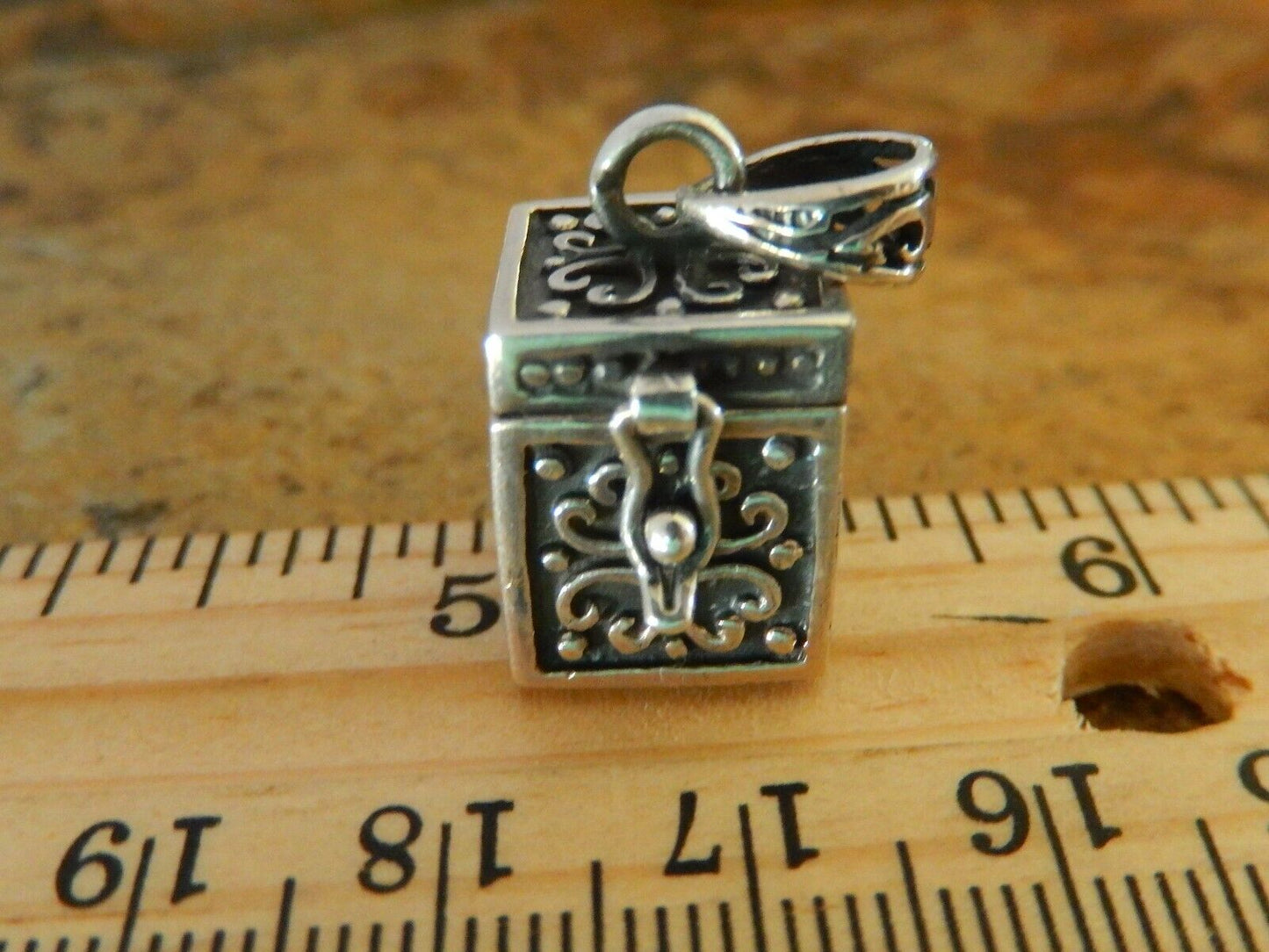 Vintage Art Nouveau Sterling Silver Repoussé Prayer Box Locket Pendant