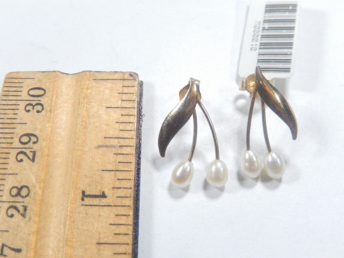 14k Yellow Gold Pearl Drop Earrings