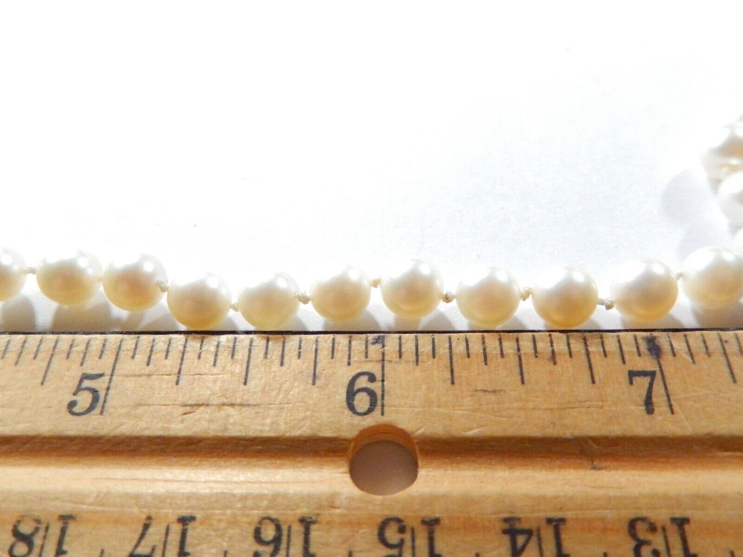 *VINTAGE *24"  Akoya Pearl 6.5mm Akoya Pearl Necklace 14K  WG Clasp