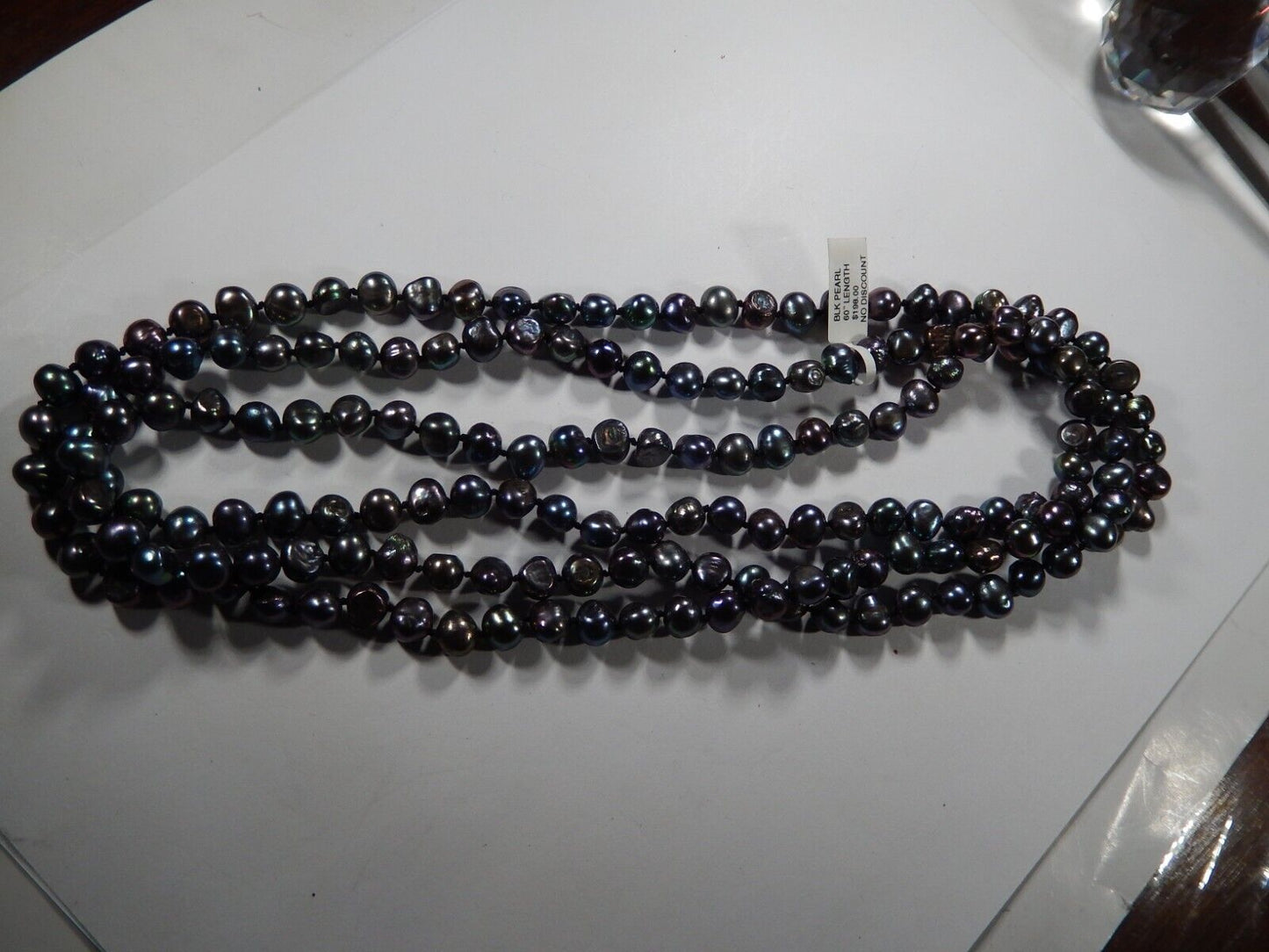 *VINTAGE*   Ultra Long 60" Genuine Gray Tahitian Freeform Baroque Pearl Necklace