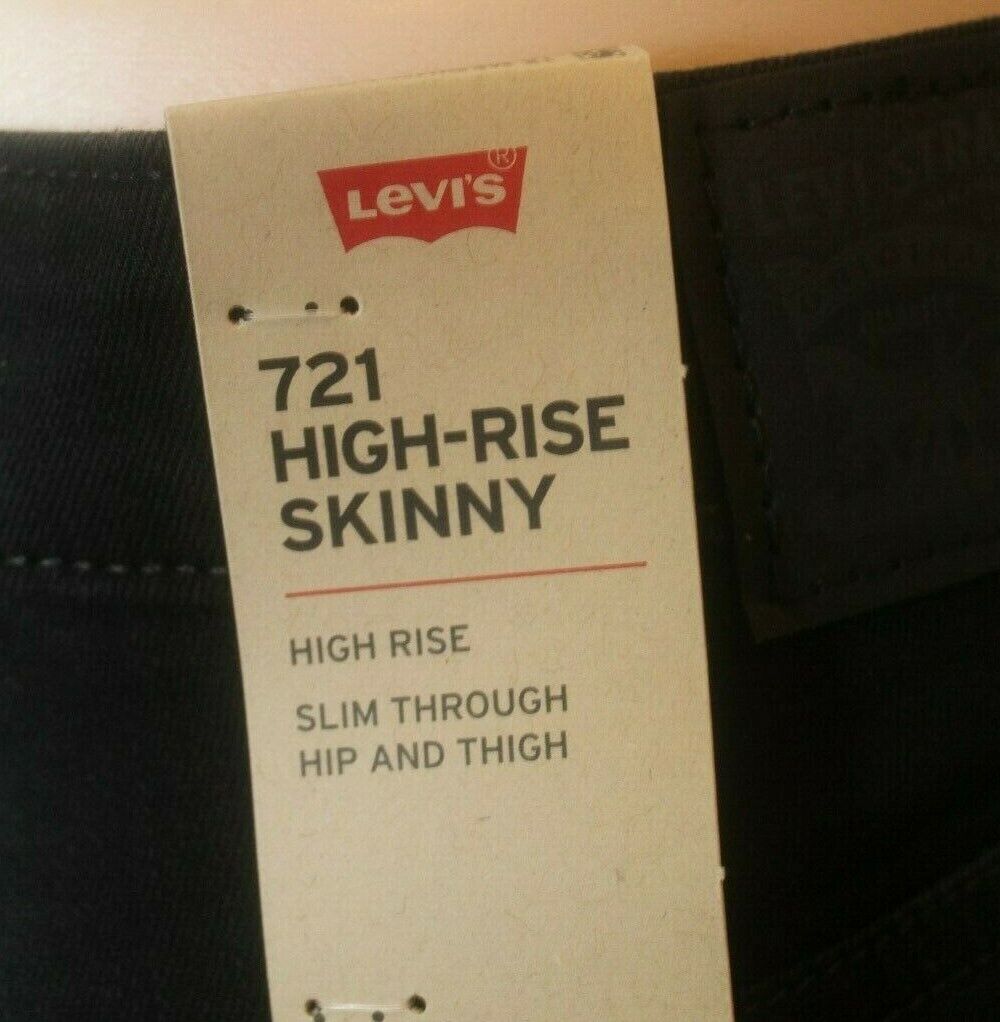 *NWT* $59. Levi's Women'S 721 High Rise Black Skinny Jeans Size 12M (W31xL30)