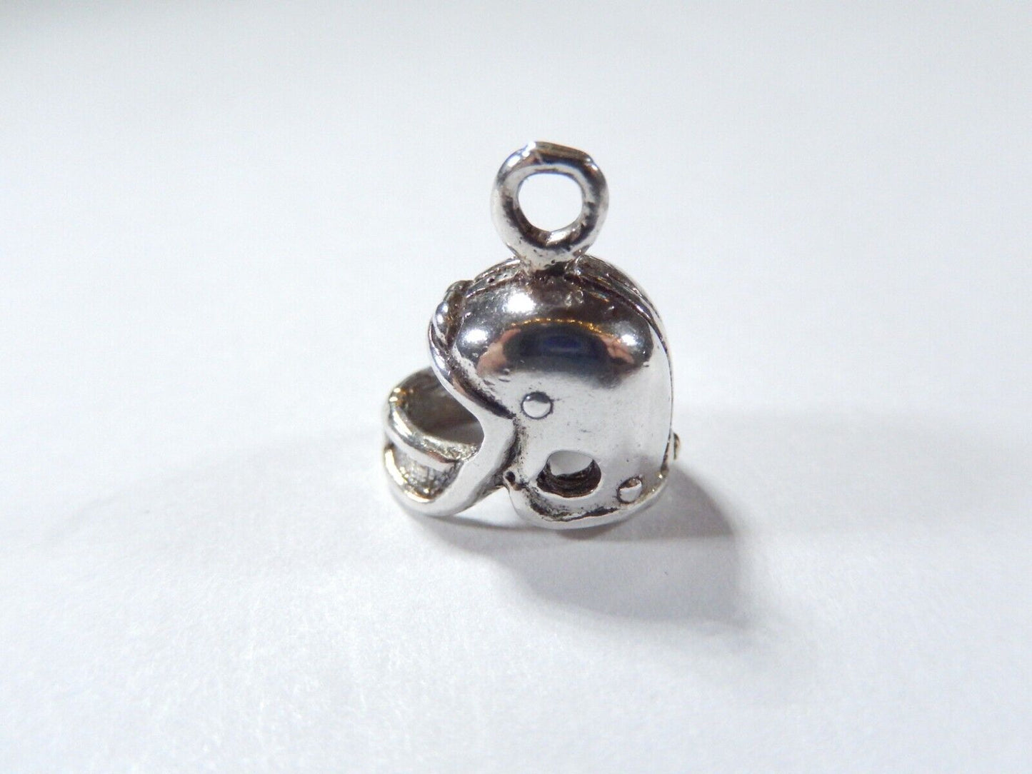 3D STERLING SILVER FOOTBALL PLAYER'S HELMET CHARM/PENDANT INCLUDING LOOP