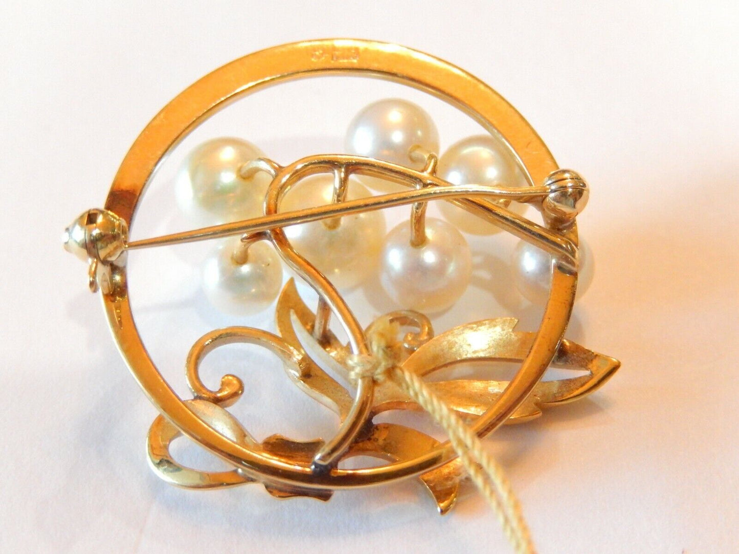 RARE*MIKIMOTO*  VINTAGE 33mm  LARGE AAA SOUTH SEA PEARL 14KT YELLOW GOLD  BROOCH