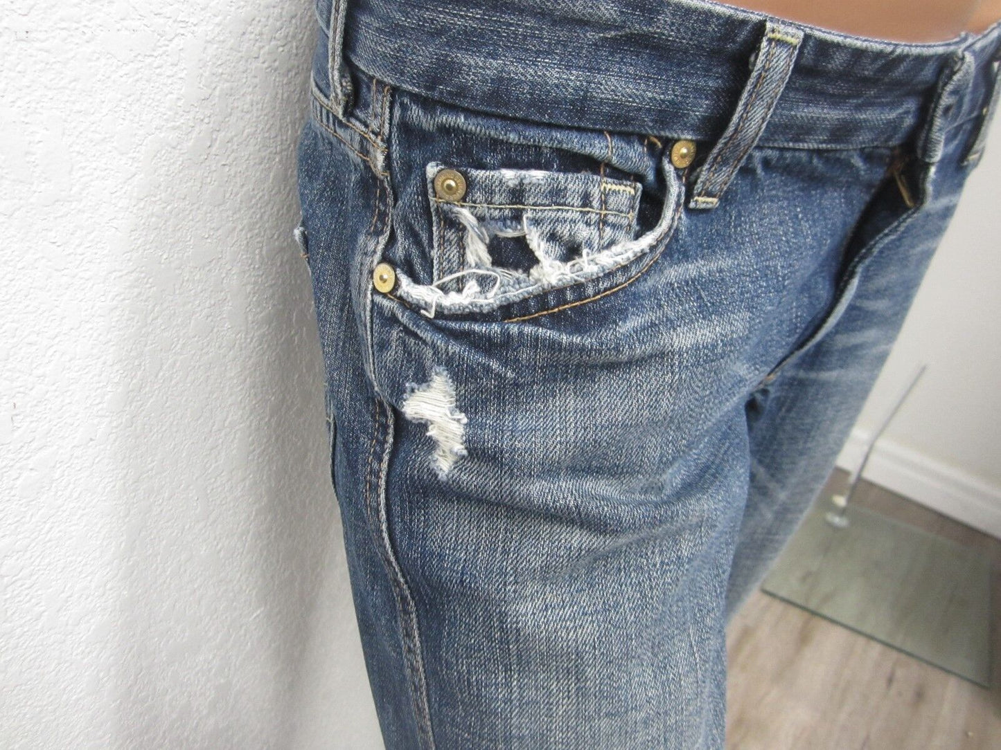 NICE 7 For All Mankind Boot Cut Jeans Womens Distressed Size W28 x L30