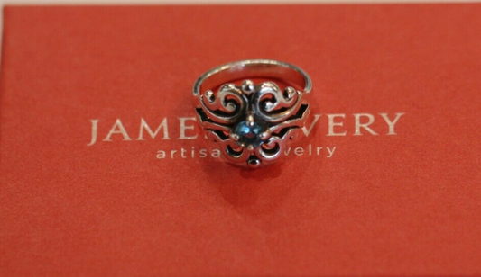 James Avery Spansh Lace Blue Topaz Ring~Size 6.75 Sterling Silver