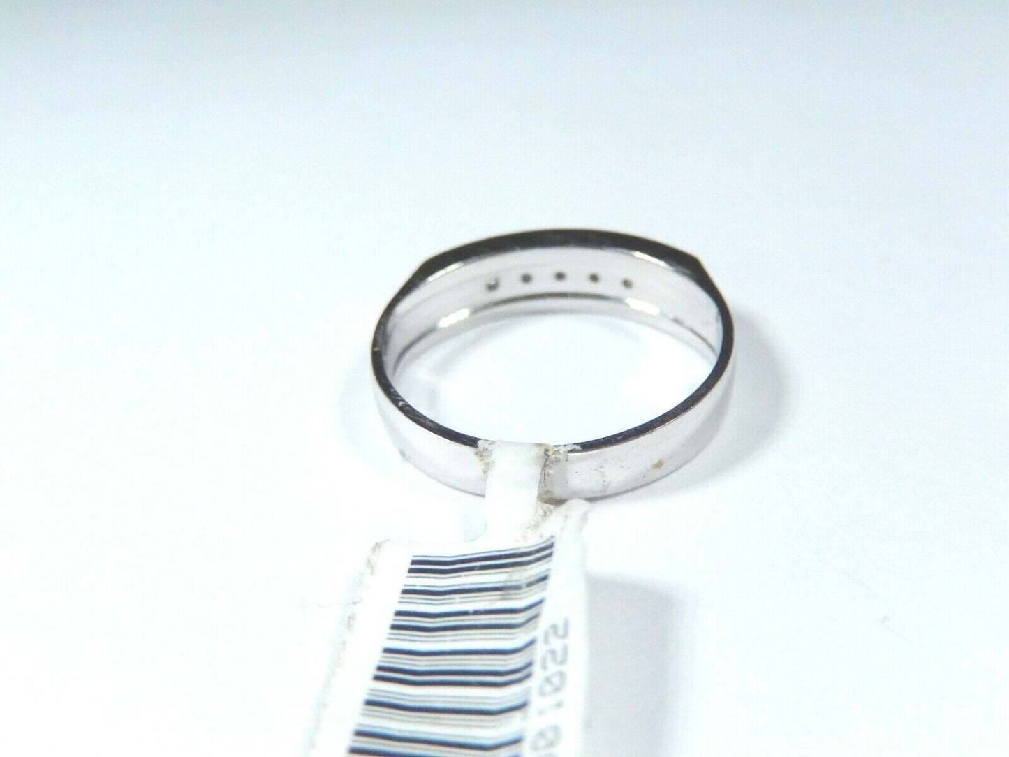 *VINTAGE* 14K White Gold 5 Natural Diamond 5mm Wide Wedding Ring Band Size 7.25