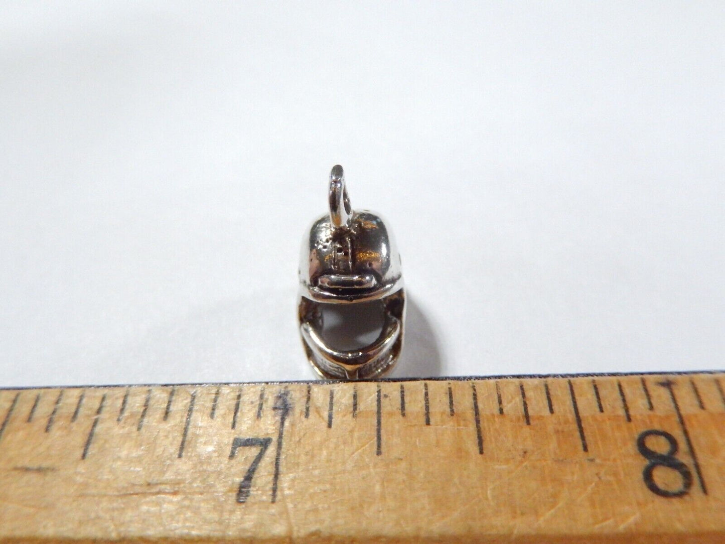 3D STERLING SILVER FOOTBALL PLAYER'S HELMET CHARM/PENDANT INCLUDING LOOP