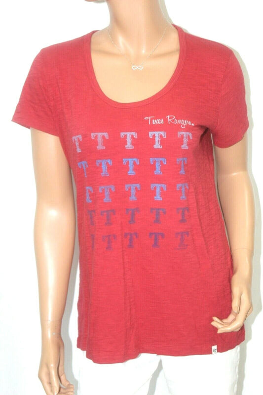 Women's  Forty Seven Brand Texas Rangers Logo MLB  Baseball T-Shirt Sz XL