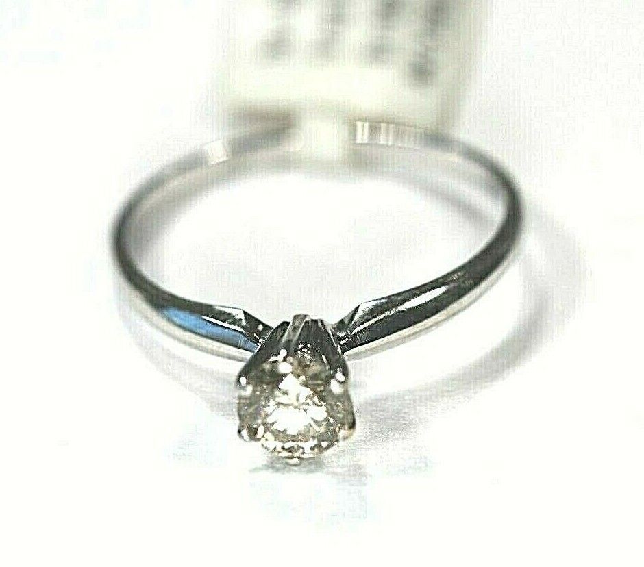 *NWT* 14K White Gold .50CT Natural VS Diamond Solitaire Engagement Ring Size 7.5