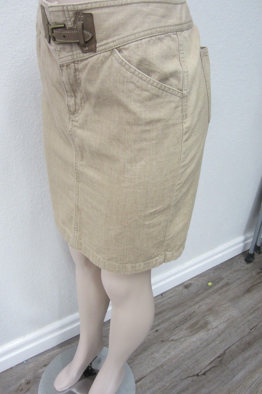 *NICE*  Ralph Lauren Jeans Co. LRL Brown Cotton Denim Pencil Skirt Size 8P